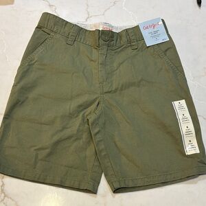 Cat & Jack Boys Khaki Flat Front Shorts Size 8 NWT Classic Chino School Uniform